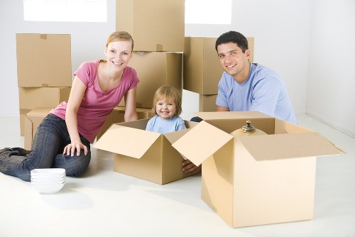Local movers working in Hammersmith near residential flats and busy streets