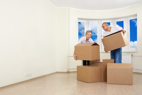 Commercial items prepared for a small business move in Hammersmith