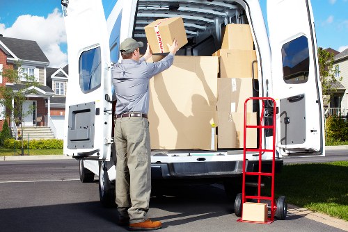 Commercial removals vehicle near Hammersmith business district